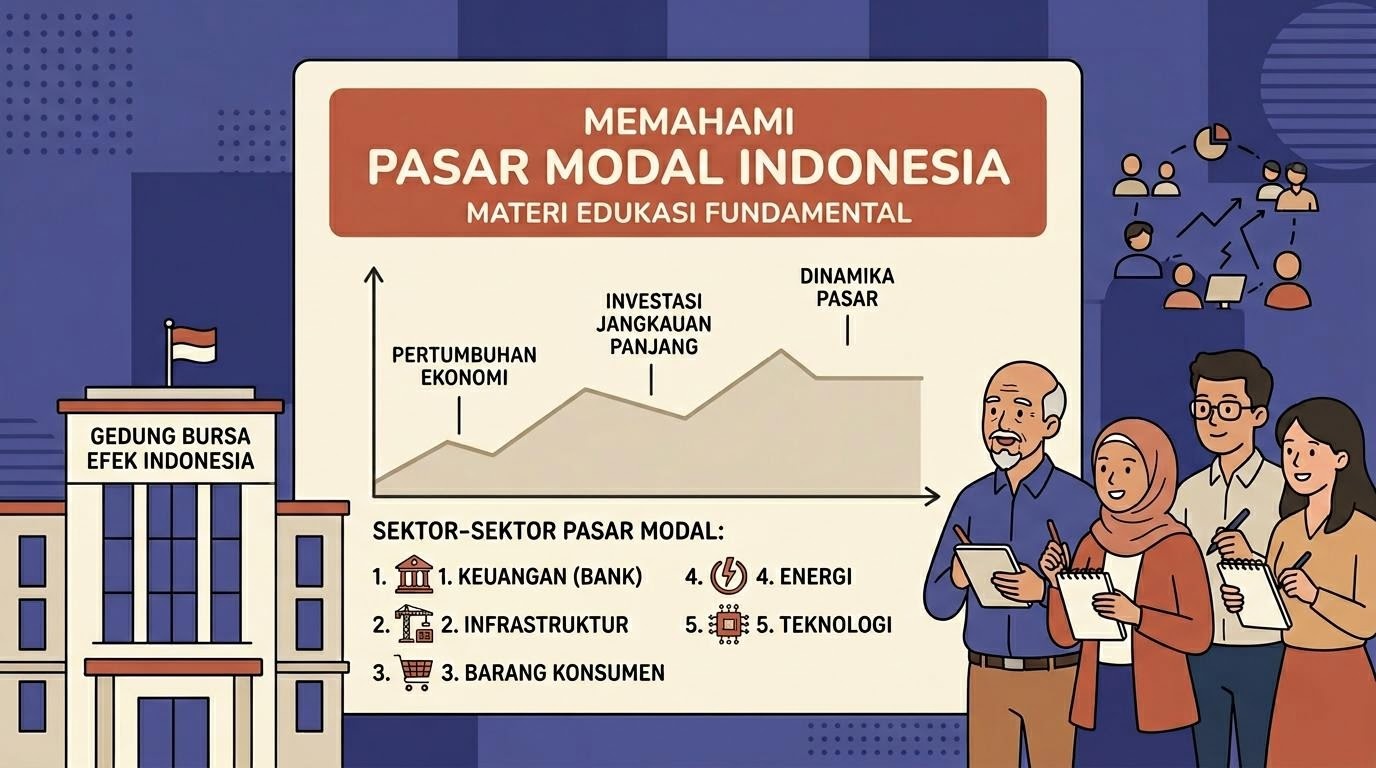 Ilustrasi papan informasi pasar modal Indonesia