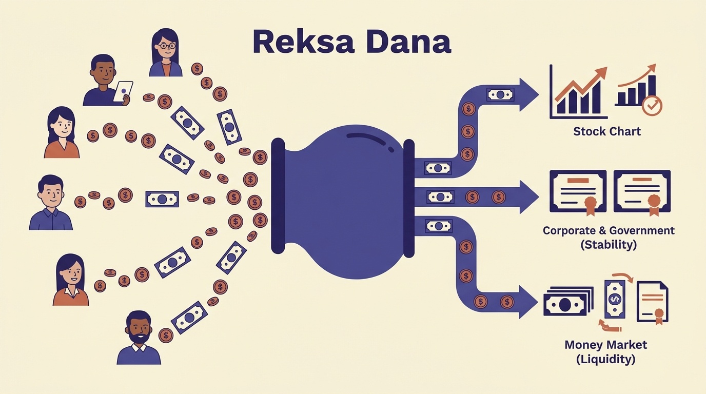 Ilustrasi sederhana konsep reksa dana